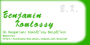 benjamin komlossy business card